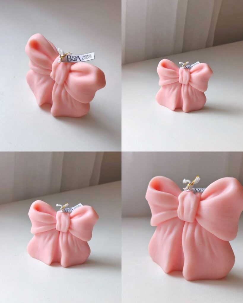 masna skulpturna sveca ba decor roze masna