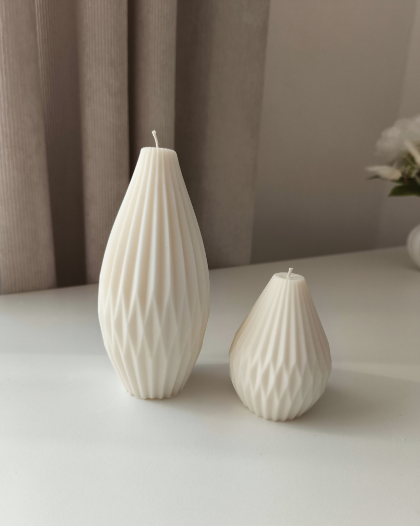 pear set velikih skulpturnih belih sveca ba home decor zrenjanin