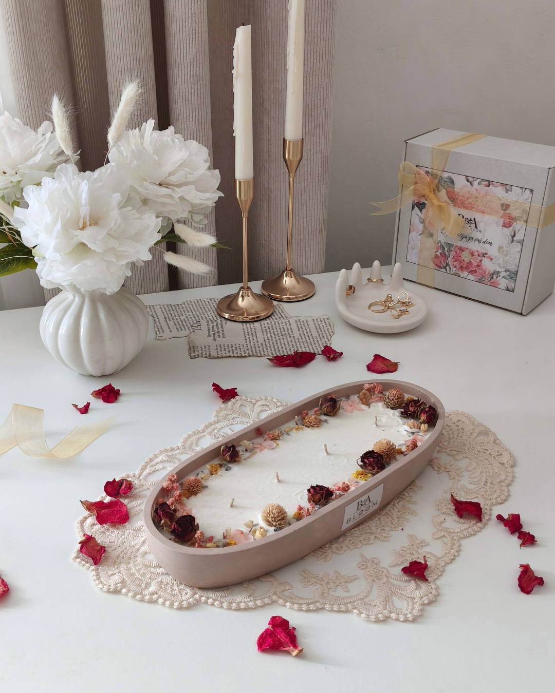 bloom velika dekorativna cvetna sveca ba home decor zrenjanin luksuzne svece