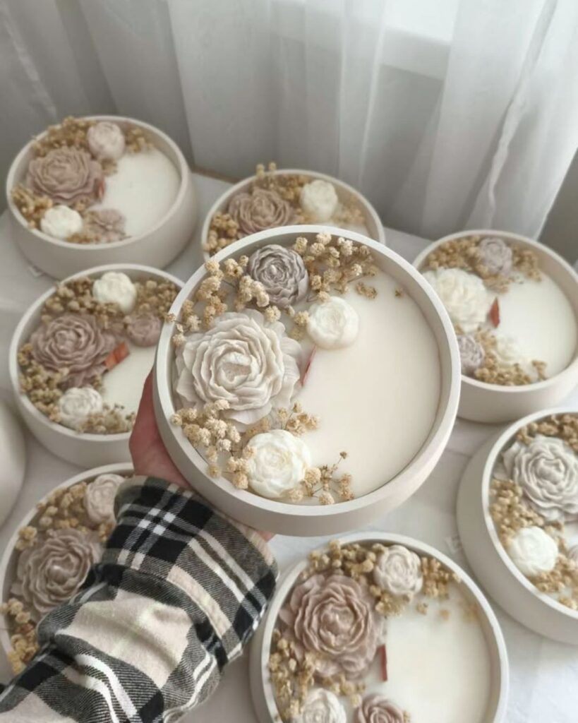 velika luksuzna mirisna cvetna sveca unikatnog dizajna ba decor peonia